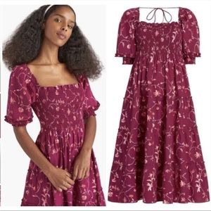 Hill House Nap dress in nesli style botanical print